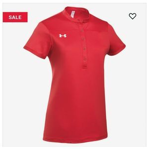 Under Armour Team Drape Red Polo Shirt Top XL NWT